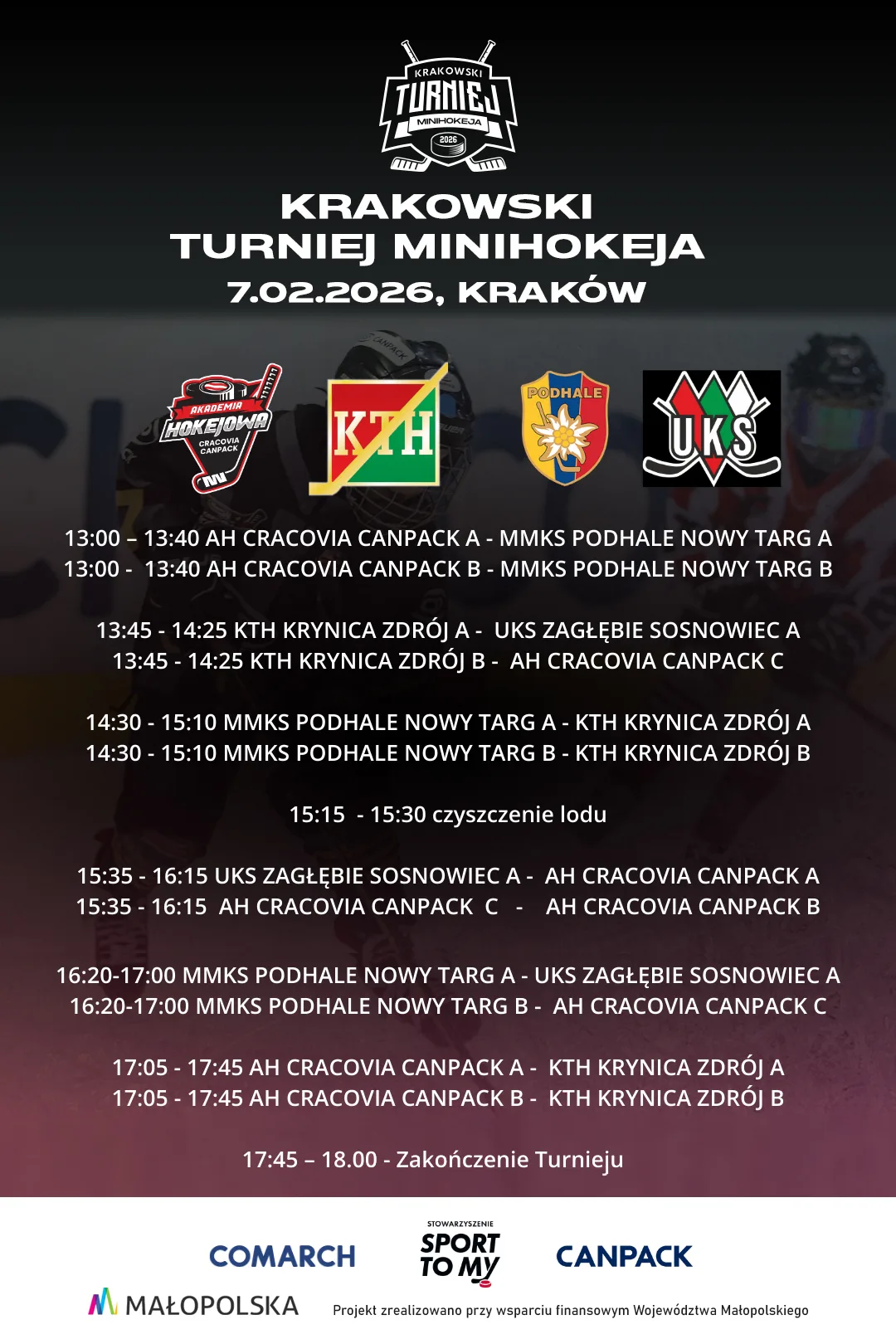 Plakat Krakowski Turniej Minihokeja 2026